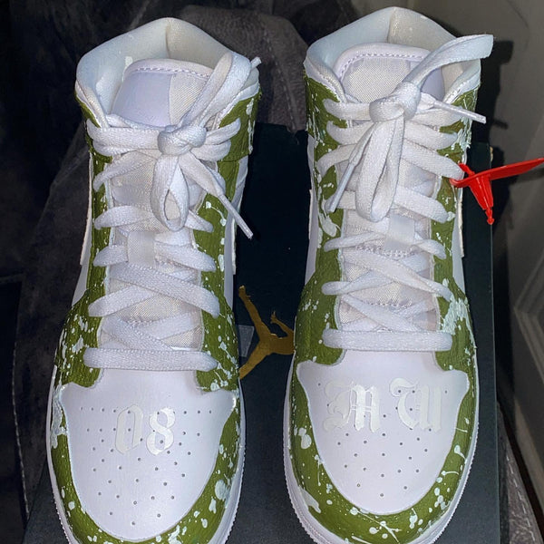 Custom Air Jordan 1 Green-oicustom