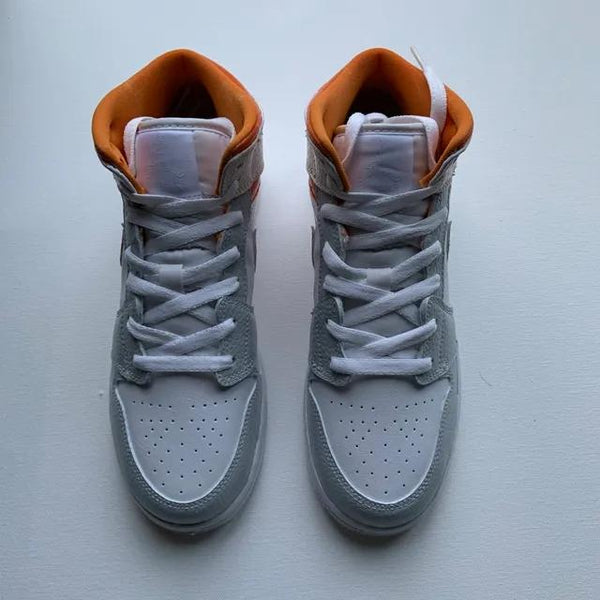 Custom Air Jordan 1 Grey Orange-oicustom