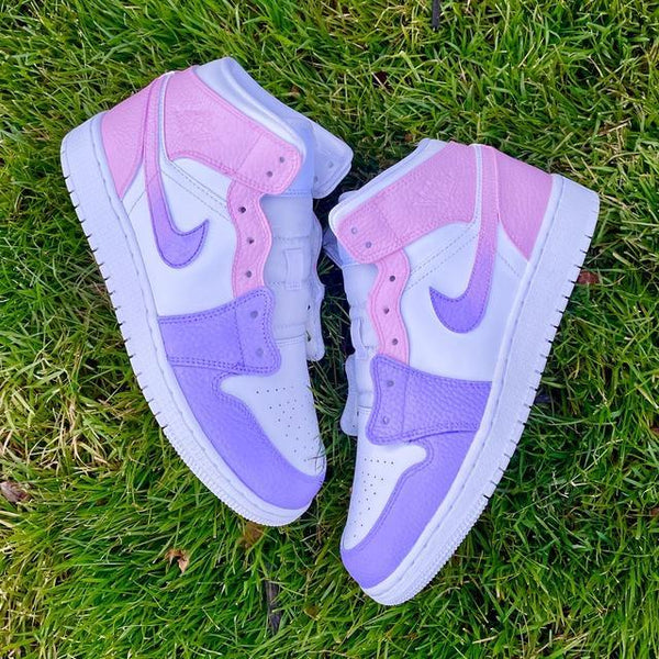 Custom Air Jordan 1 Lilac Baby Pink Omrbe Colorblock-oicustom