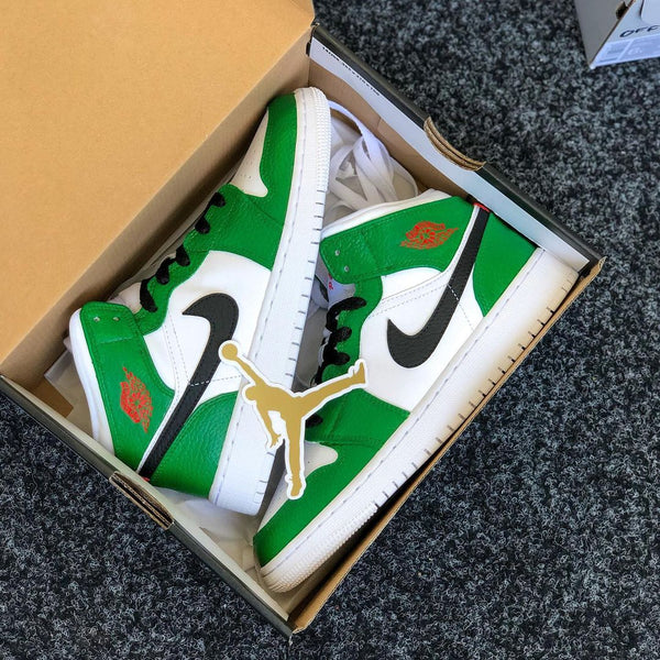 Custom Air Jordan 1 Lucky Green-oicustom