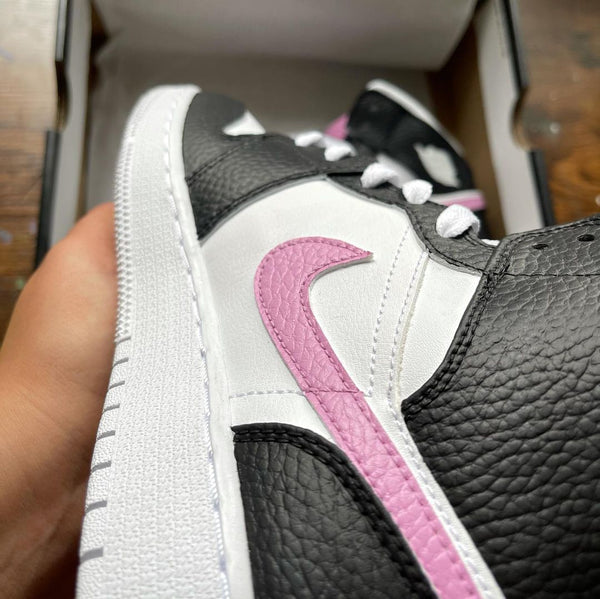 Custom Air Jordan 1 Mid Black Cherry-oicustom