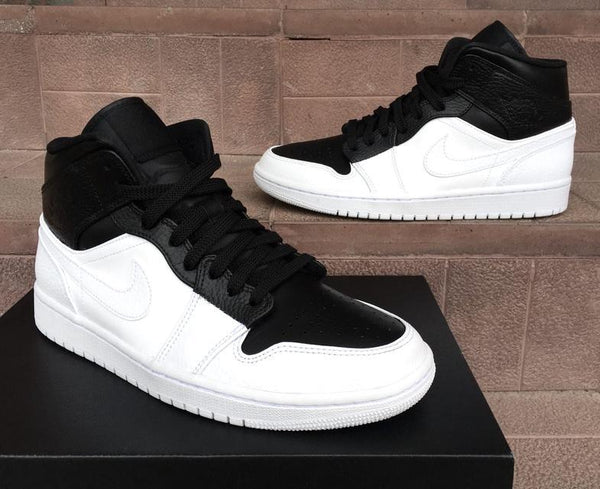 Custom Air Jordan 1 Mid Black White-oicustom