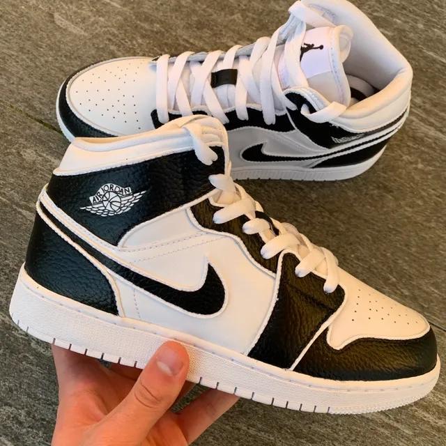 custom black and white jordan 1