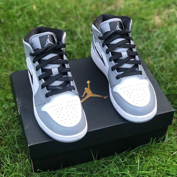 Custom Air Jordan 1 Mid Grey-oicustom