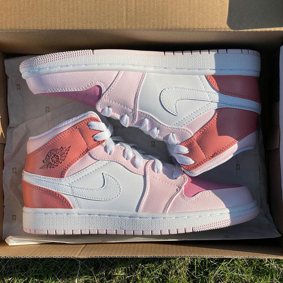 Custom Air Jordan 1 Mid Pink-oicustom