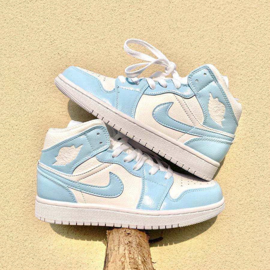 Custom Air Jordan 1 Mids Baby Blue – oicustom