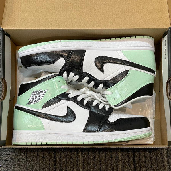 Custom Air Jordan 1 Mint Green And Black-oicustom