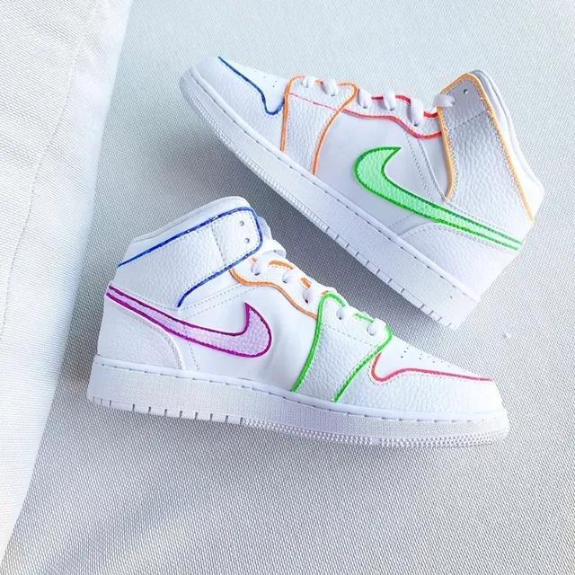 Custom Air Jordan 1 Painted Rainbow Colorway – oicustom