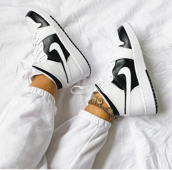 Custom Air Jordan 1 Panda Black White Painted Sneakers-oicustom