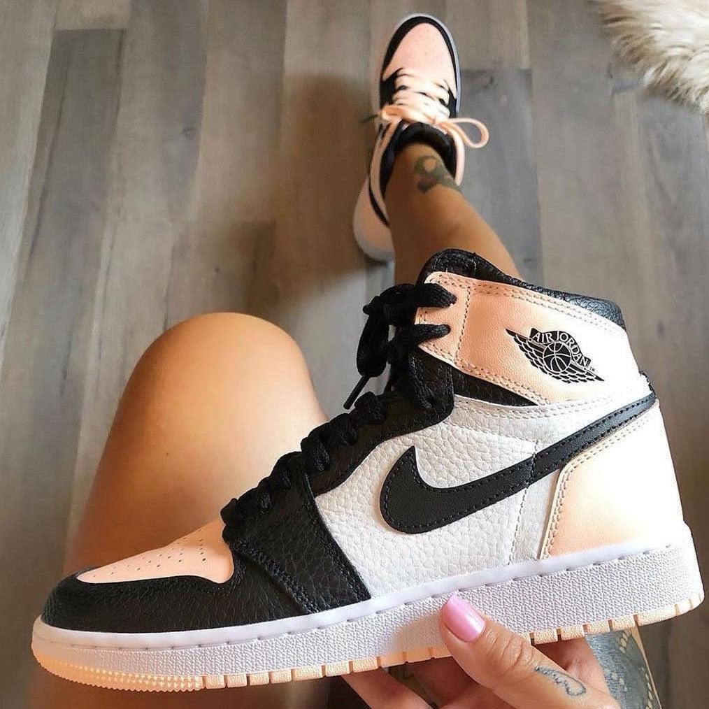 peach jordan ones