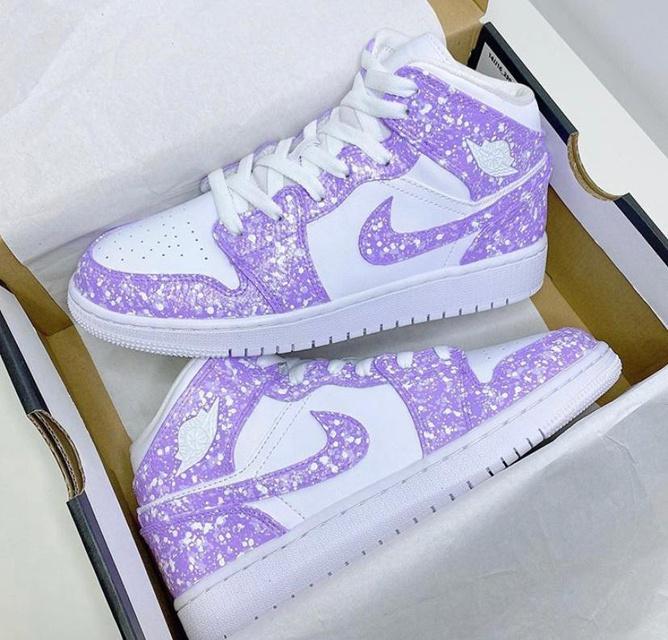 purple air jordan 1s