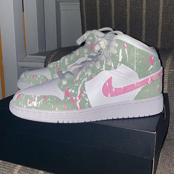 Custom Air Jordan 1 Sage Pink-oicustom