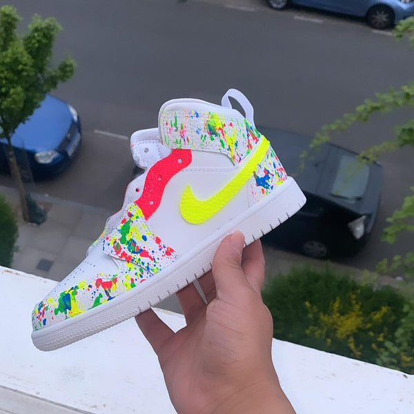 Custom Air Jordan 1 Yellow Red-oicustom