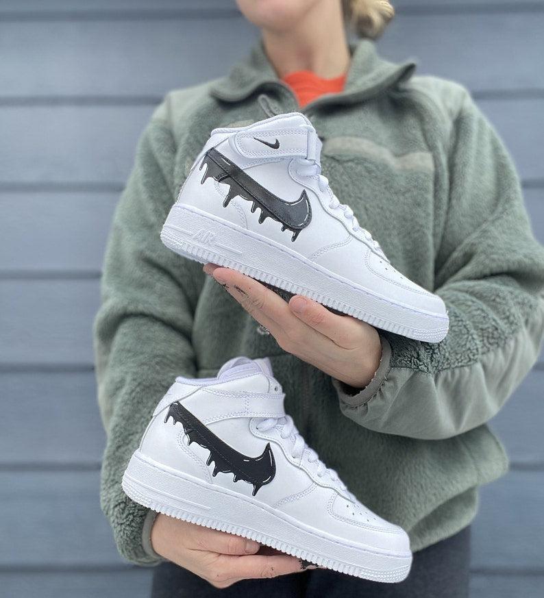 Custom Black Nike Drip Air Force Ones â oicustom