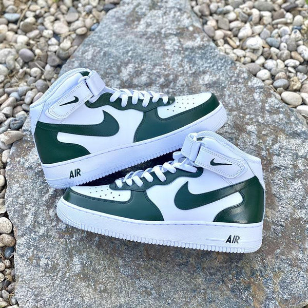 Custom Green Nike Air Force Ones-oicustom