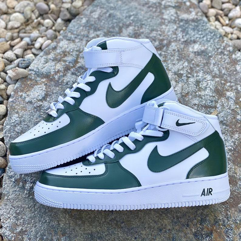 Custom Green Nike Air Force Ones-oicustom