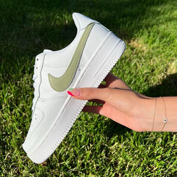 Custom Green Swoosh AF1s-oicustom