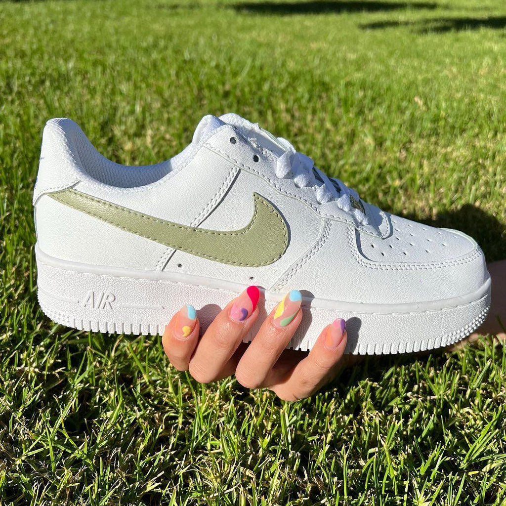 Custom Green Swoosh AF1s â oicustom