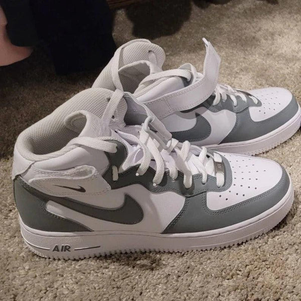Custom Grey Nike Air Force Ones-oicustom