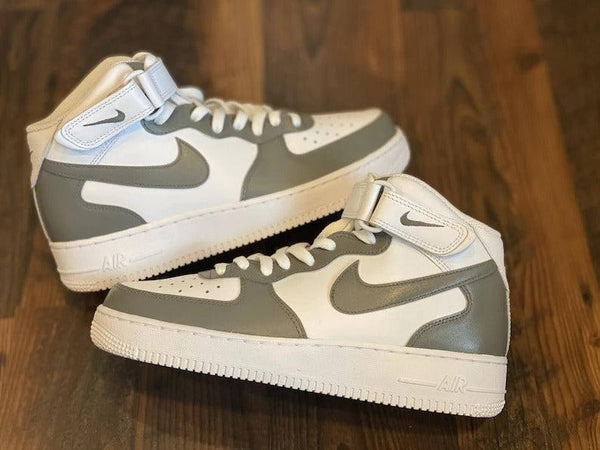 Custom Grey Nike Air Force Ones-oicustom