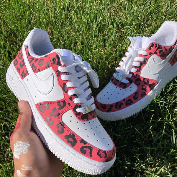 Custom leopard print Air Force 1’s 👄-oicustom