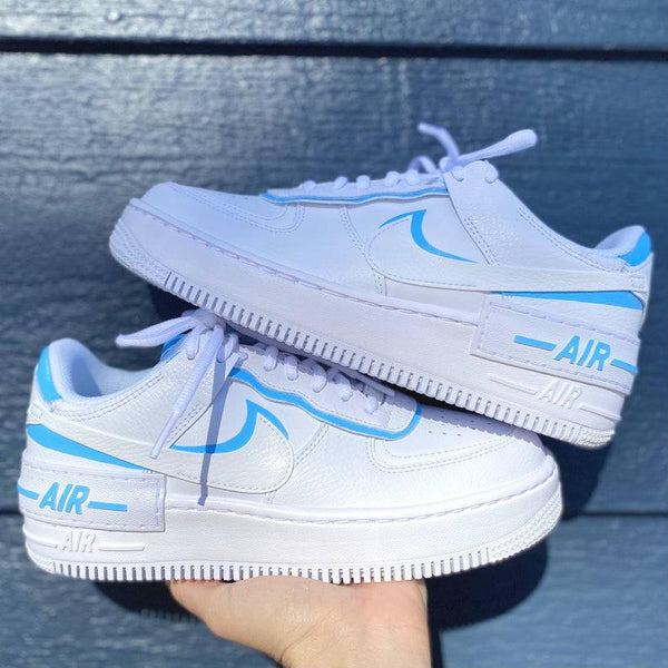 Custom Light Blue Nike Air Force Ones Shadow-oicustom