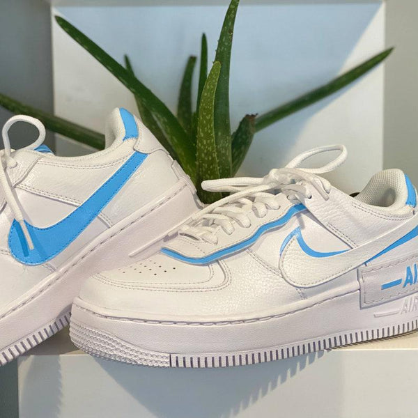 Custom Light Blue Nike Air Force Ones Shadow-oicustom