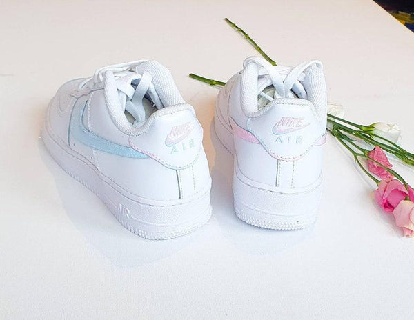 Custom Nike Air Force 1 Baby Blue and Baby Pink-oicustom