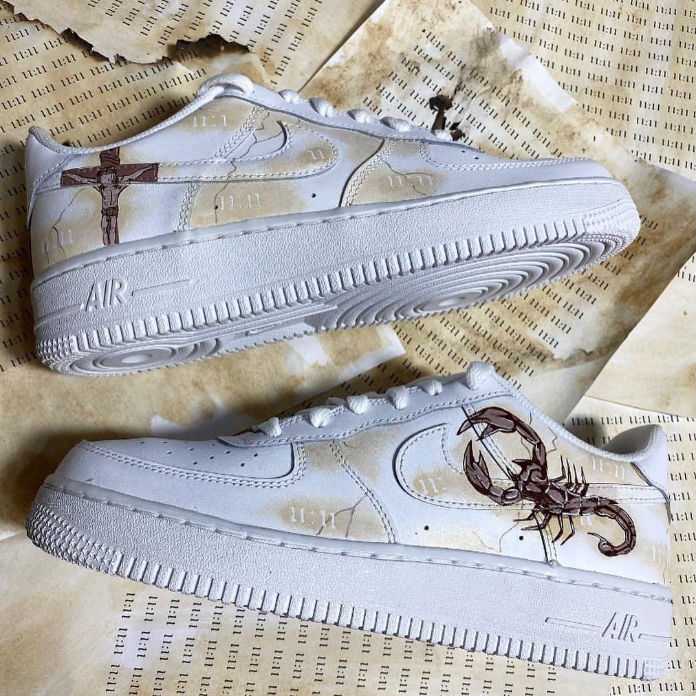 Custom Nike Air Force 1 Beige-oicustom