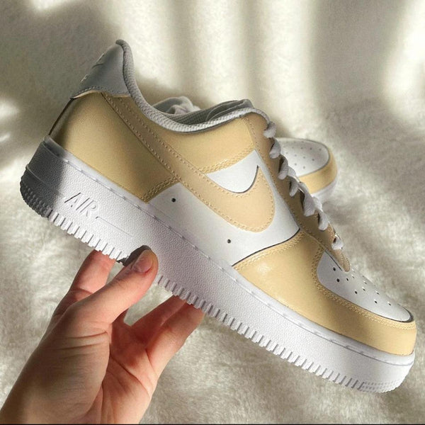 Custom Nike Air Force 1 Beige Tan Earth Neutral Colors-oicustom