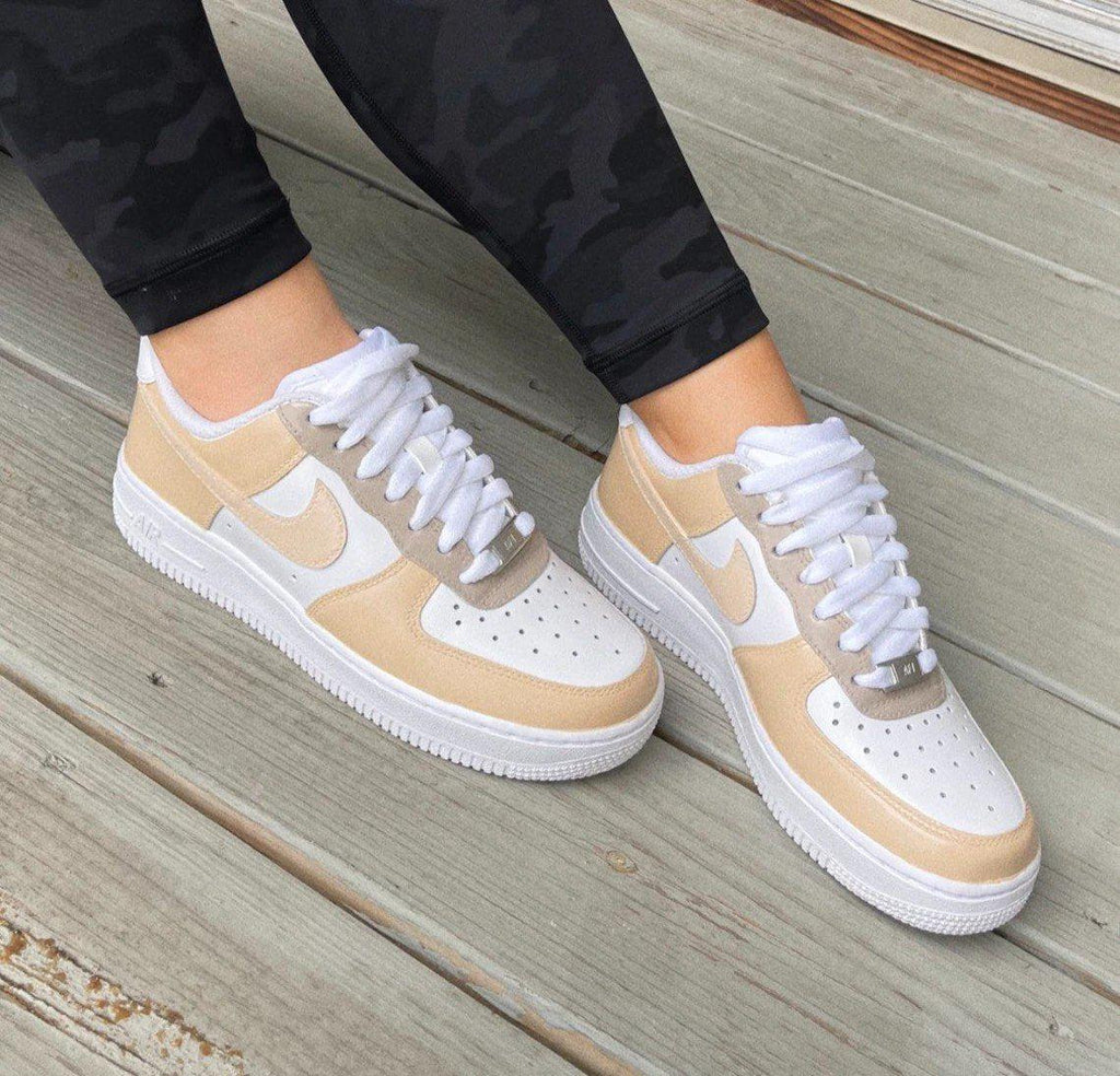Nike Shoe Neutral Color Air Force Custom Nike Air Force Beige Tan