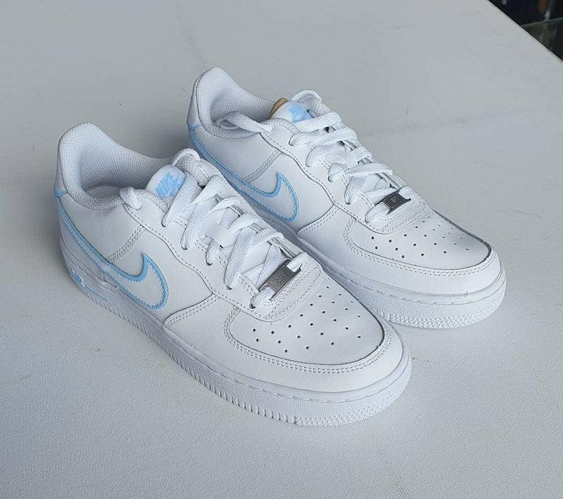 Custom Nike Air Force 1 Blue Outline – oicustom