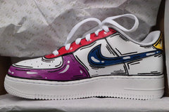 Custom Nike Air Force 1 Cartoon Red Blue-oicustom