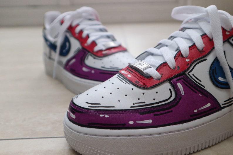 Custom Nike Air Force 1 Cartoon Red Blue-oicustom