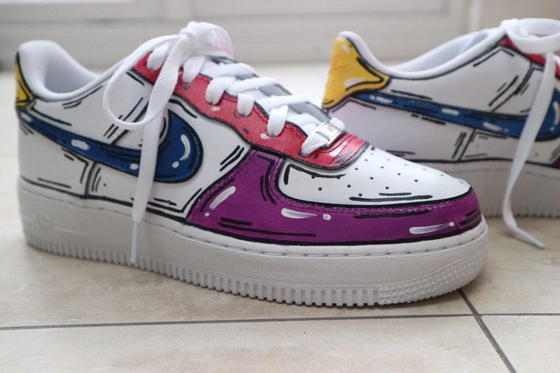 Custom Nike Air Force 1 Cartoon Red Blue-oicustom