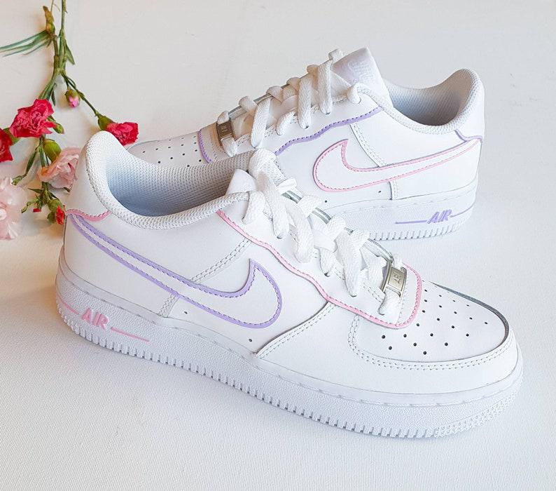 Custom Nike Air Force 1 Lilac and pink-oicustom