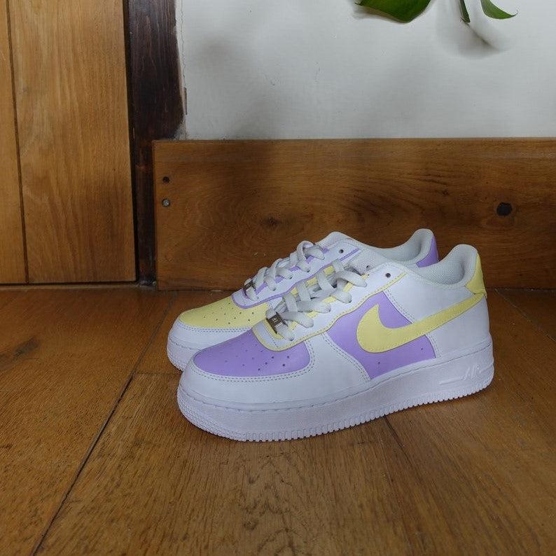 Custom Nike Air Force Lilac Light Yellow Pink – oicustom