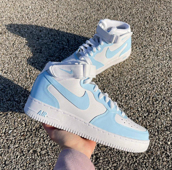 Custom Nike Air Force 1 Mid Baby Blue – oicustom