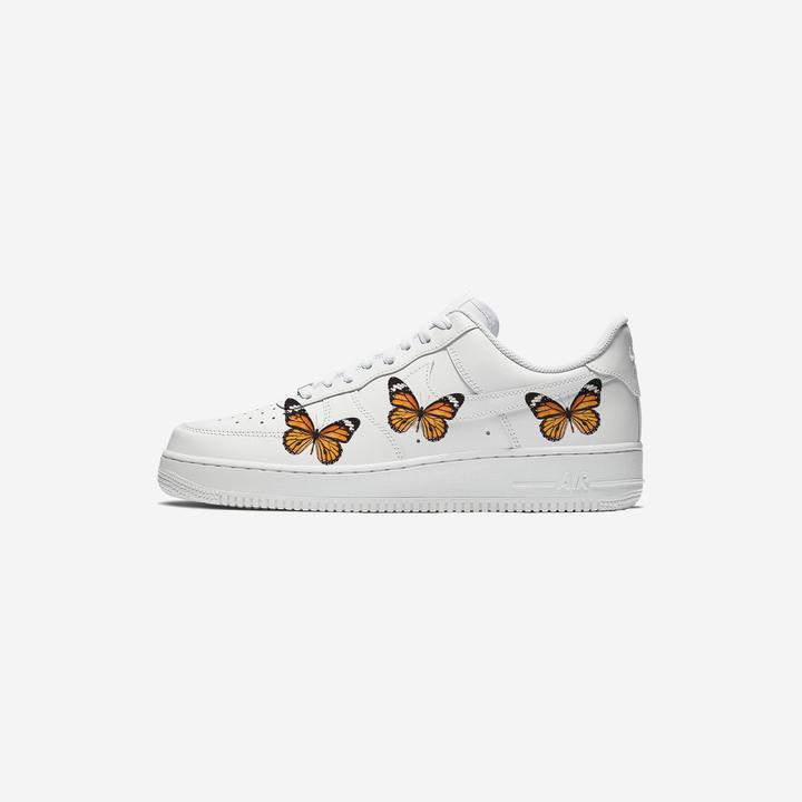 Custom Nike Air Force 1 Orange Butterfly-oicustom