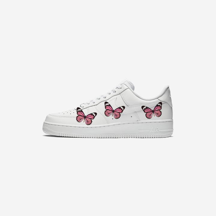 Custom Nike Air Force 1 Pink Butterfly-oicustom