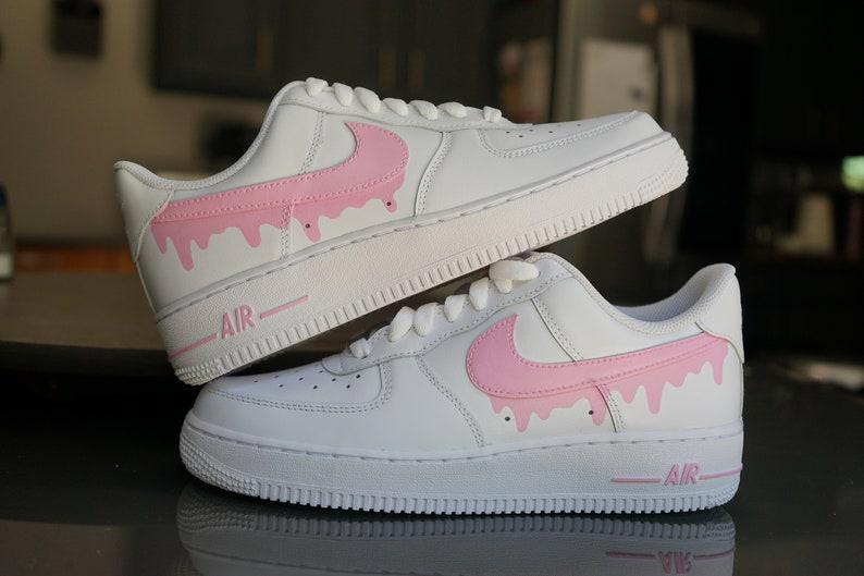 Custom Nike Air Force 1 Pink Drip-oicustom