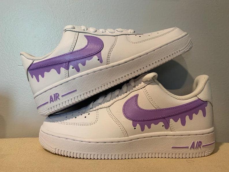 Custom Nike Air Force 1 Purple Drip – oicustom