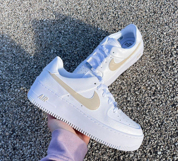 Custom Nike Air Force 1 Sage Low Beige Tan-oicustom