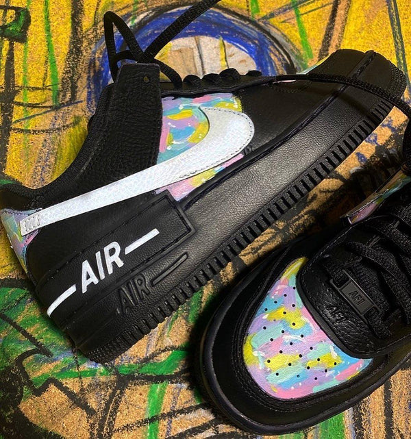 Custom Nike Air Force 1 Shadow Black Colorful-oicustom