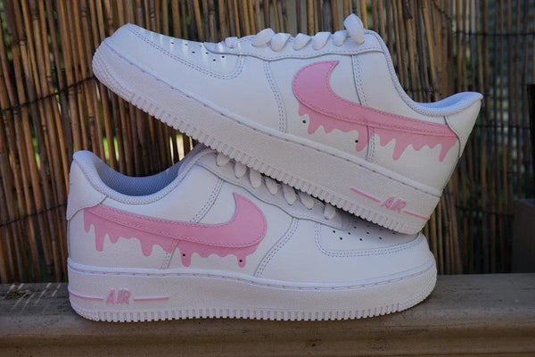 Custom Nike Air Force 1 Swoosh Pink- Any Color Drip-oicustom
