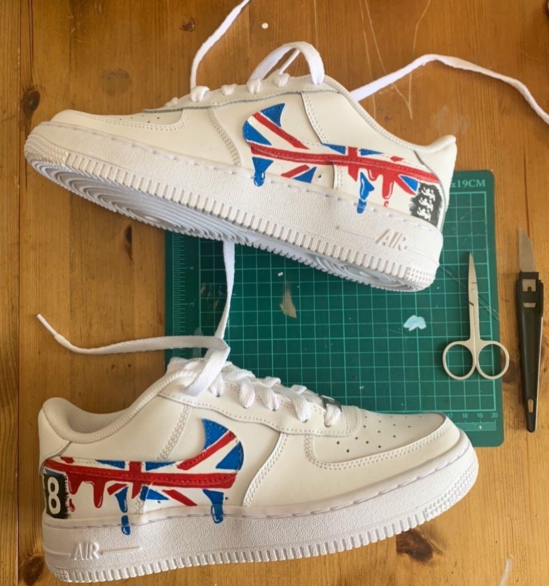 Custom Nike Air Force 1 United Kingdom flag – oicustom