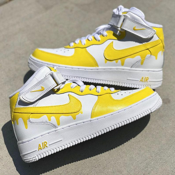 Custom Nike Air Force Ones Yellow-oicustom