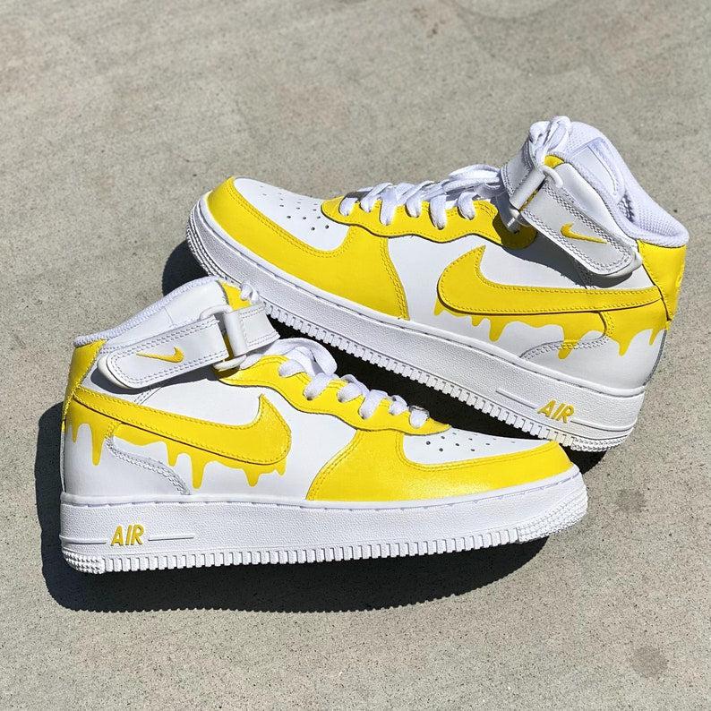 Custom Nike Air Force Ones Yellow-oicustom
