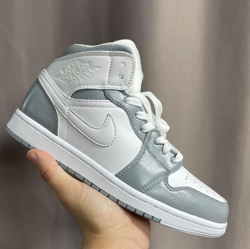 Custom Nike Air Jordan 1 Grey White-oicustom