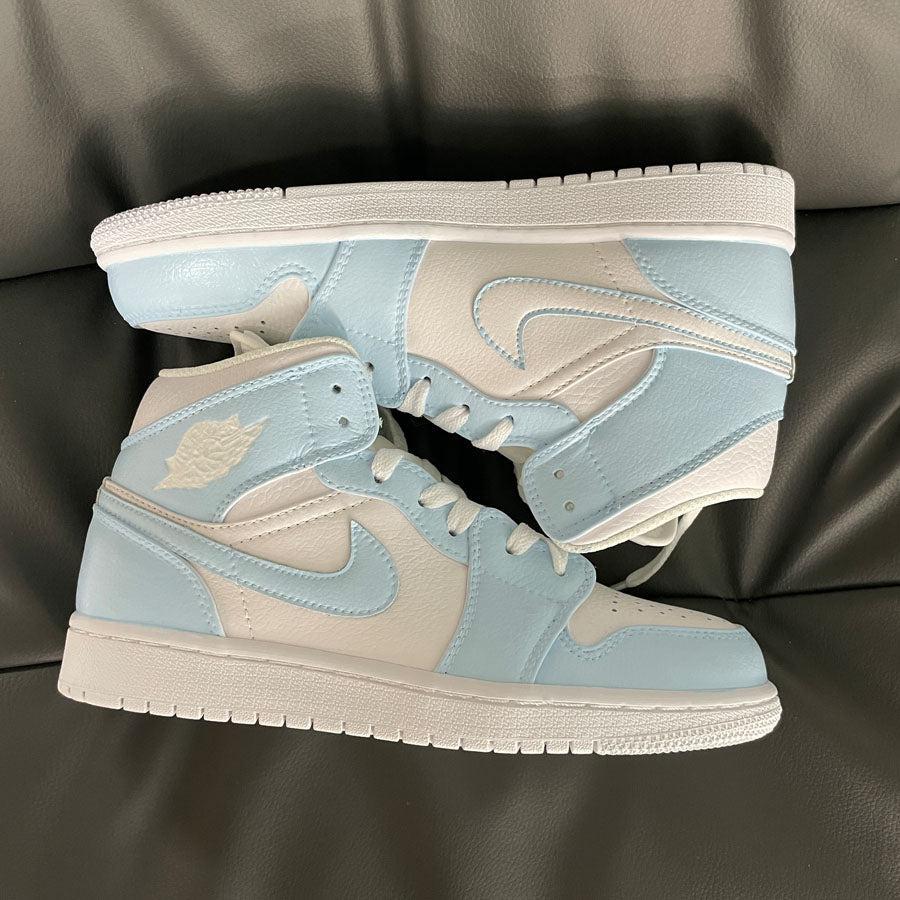 Custom Nike Air Jordan 1 Mid Baby Blue – oicustom